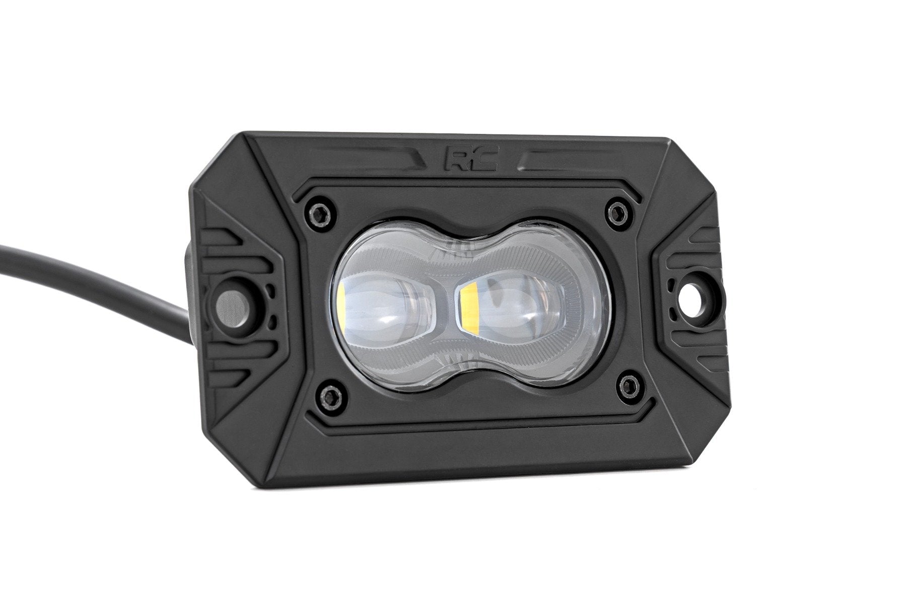 3x1.75 Inch Black Series | Yellow | LED Slim Aux | SAE Fog | Flush Mount | Pair