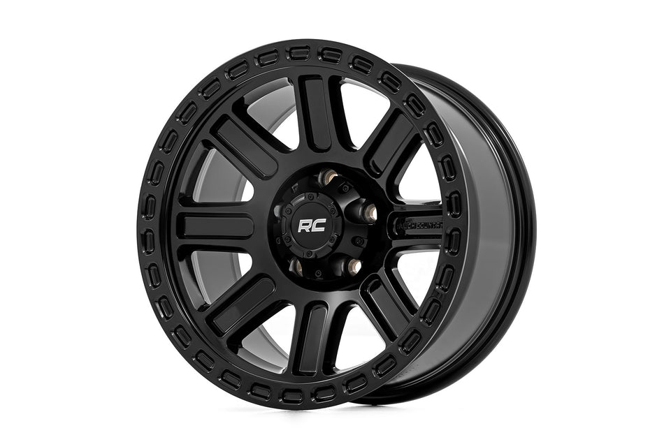 Rough Country 84 Series Wheel | One-Piece | Gloss Black | 15x8 | 5x4.5 | -19mm