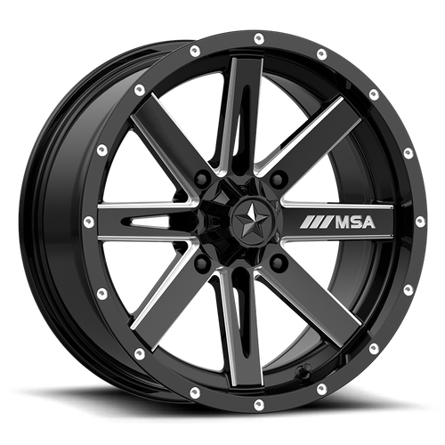 BOXER UTV 14X7 4X110 G-BLK MILL -47MM