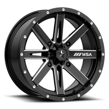 BOXER UTV 14X7 4X110 G-BLK MILL -47MM