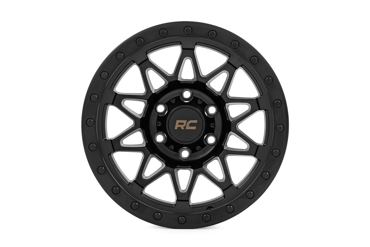 Rough Country 78 Series Wheel | Simulated Beadlock | Black | 18x9 | 6x5.5 | +0mm