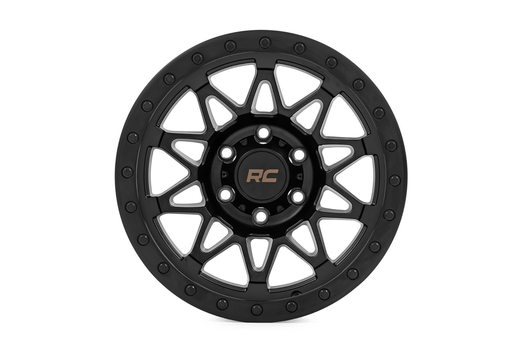 Rough Country 78 Series Wheel | Simulated Beadlock | Black | 18x9 | 5x5 | -12mm