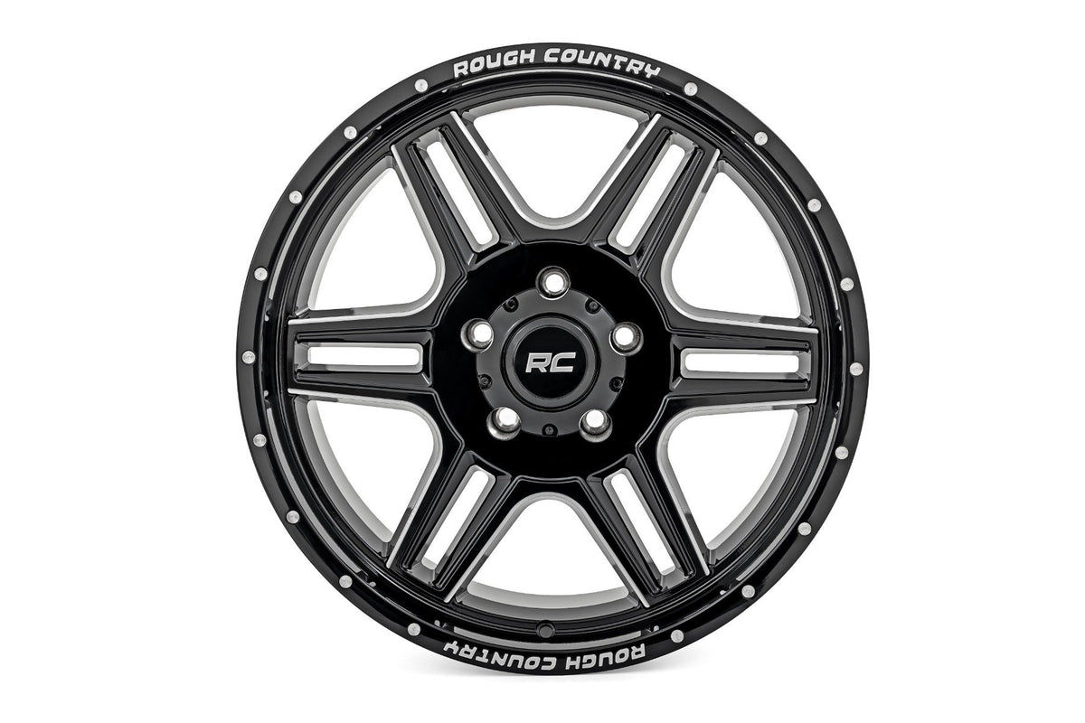 Rough Country 92 Series Wheel | Machined One-Piece | Gloss Black | 18x9 | 6x135 | +0mm