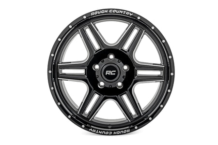 Rough Country 92 Series Wheel | Machined One-Piece | Gloss Black | 18x9 | 6x135 | +0mm