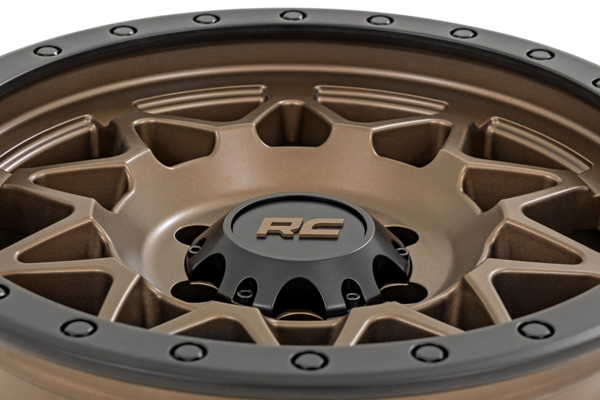 Rough Country 78 Series Wheel | Simulated Beadlock | Bronze/Black | 18x9 | 5x5 | 0mm