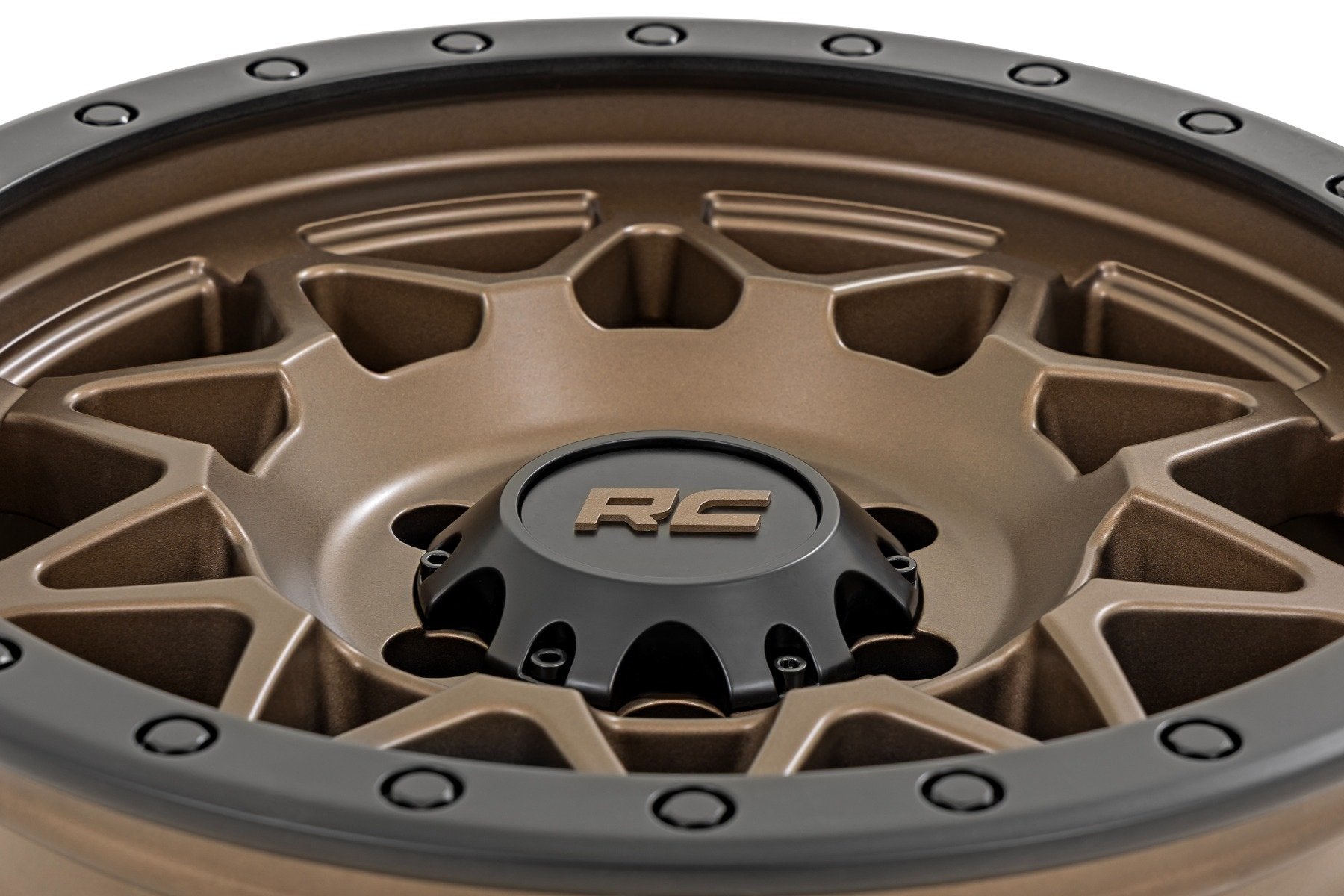 Rough Country 78 Series Wheel | Simulated Beadlock | Bronze/Black | 18x9 | 8x170 | -12mm