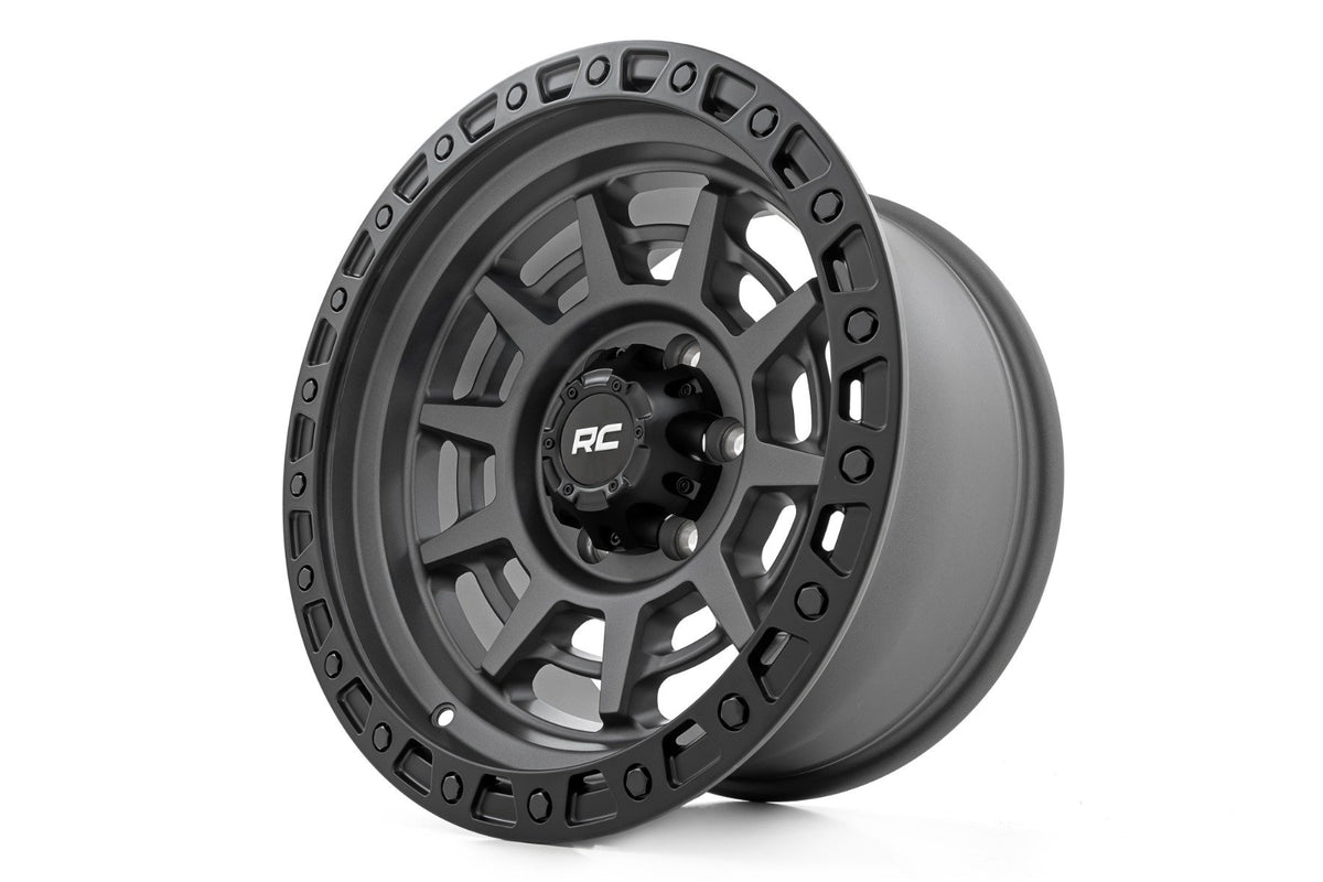 Rough Country 85 Series Wheel | Simulated Beadlock | Gunmetal Gray/Black | 17x9 | 8x6.5 | +0