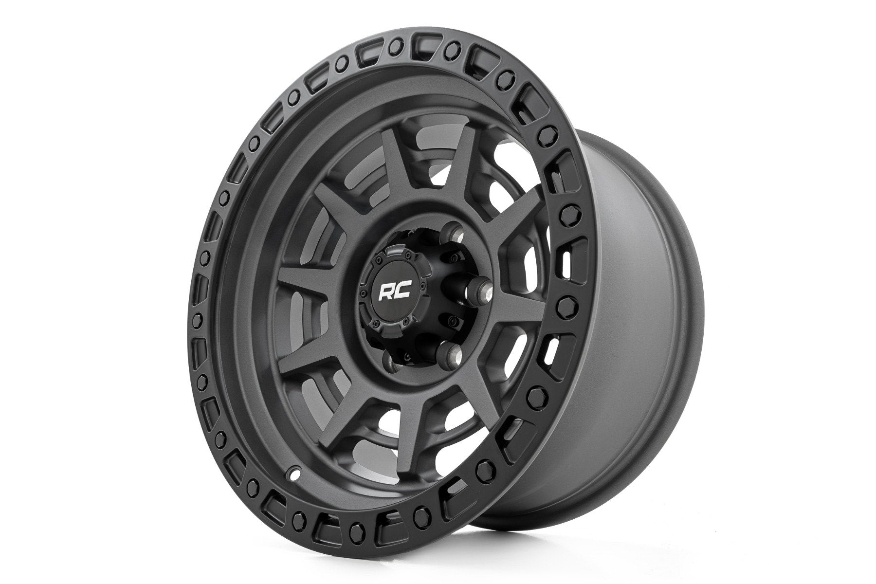 Rough Country 85 Series Wheel | Simulated Beadlock | Gunmetal Gray/Black | 17x9 | 8x6.5 | +0