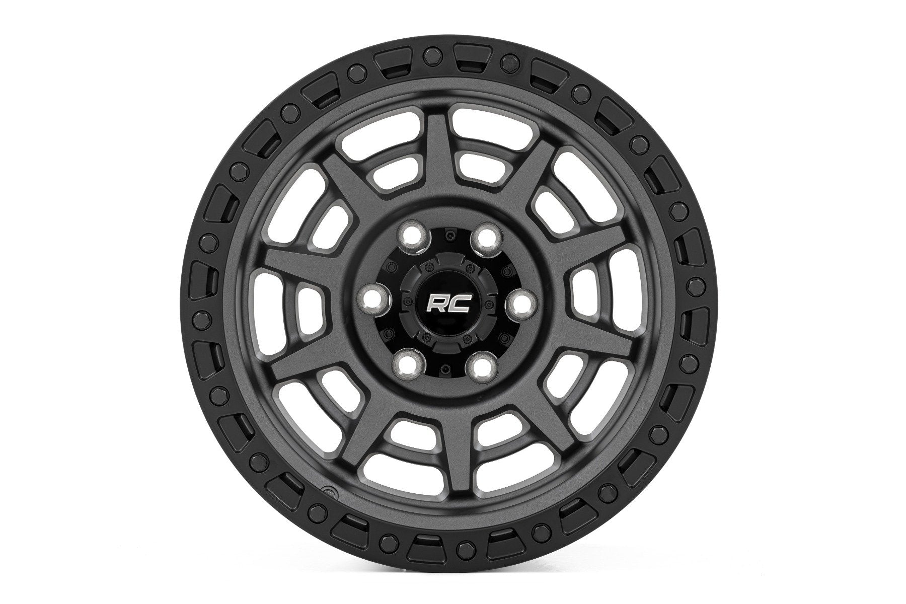 Rough Country 85 Series Wheel | Simulated Beadlock | Gunmetal Gray/Black | 17x9 | 8x6.5 | +0