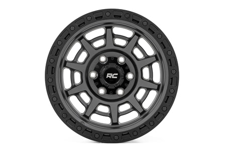 Rough Country 85 Series Wheel | Simulated Beadlock | Gunmetal Gray/Black | 17x9 | 8x6.5 | +0