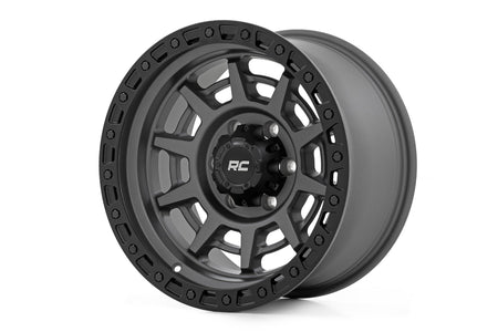 Rough Country 85 Series Wheel | Simulated Beadlock | Gunmetal Gray/Black | 17x9 | 8x6.5 | +0