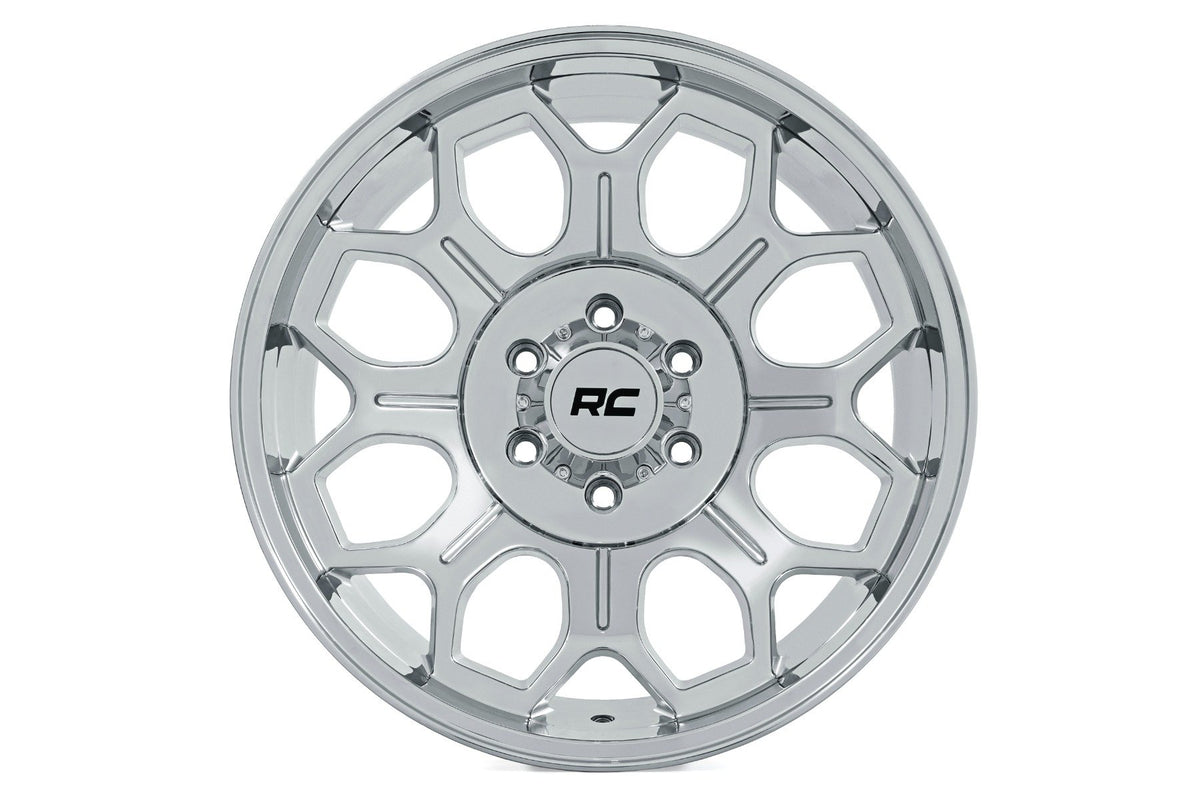 Rough Country 77 Series Wheel | One-Piece |Chrome | 22x12 | 8x170 | -44mm
