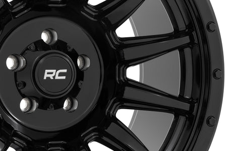 Rough Country 90 Series Wheel | One-Piece | Gloss Black | 20x10 | 6x5.5 | -19mm