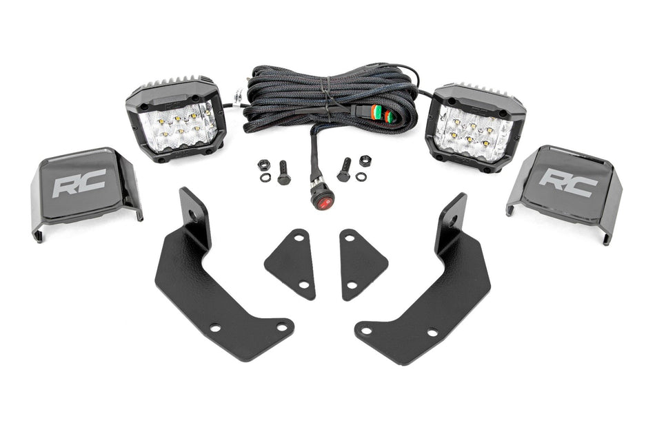 LED Light Kit | Cage Mount | 2" Chrome Pair | Wide Angle | CFMOTO UFORCE 1000 