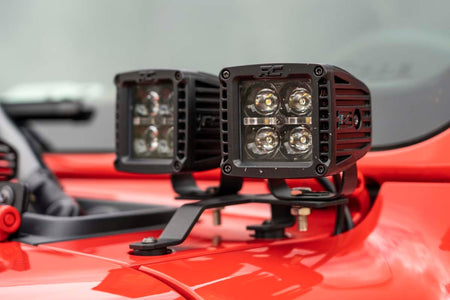 LED Light Kit | Quad | Cowl Mount | 2" Black | White DRL | Jeep Gladiator JT/Wrangler JL (18-24)