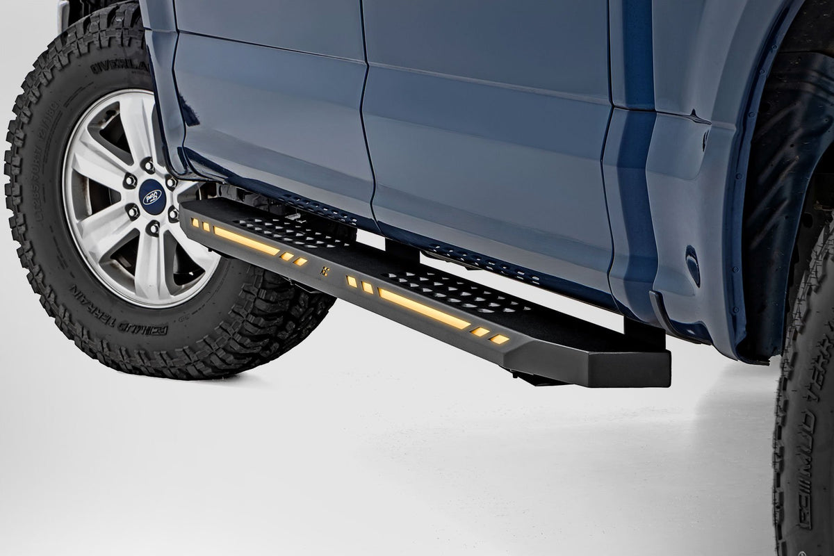 AC2 Running Boards | Amber/White | Crew Cab | Ford F-150/Lightning/F-250/F-350/Raptor (15-26)
