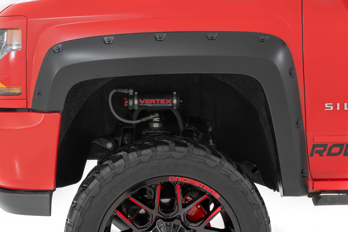 Pocket Fender Flares | 6'7" & 8' Bed | G7C Red Hot | Chevy Silverado 1500 (14-18)/2500HD