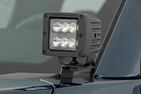 LED Light Kit | Ditch Mount | 2" Black Pair | Flood | Ford F-150 (15-24)/F-150 Lightning (22-24) 