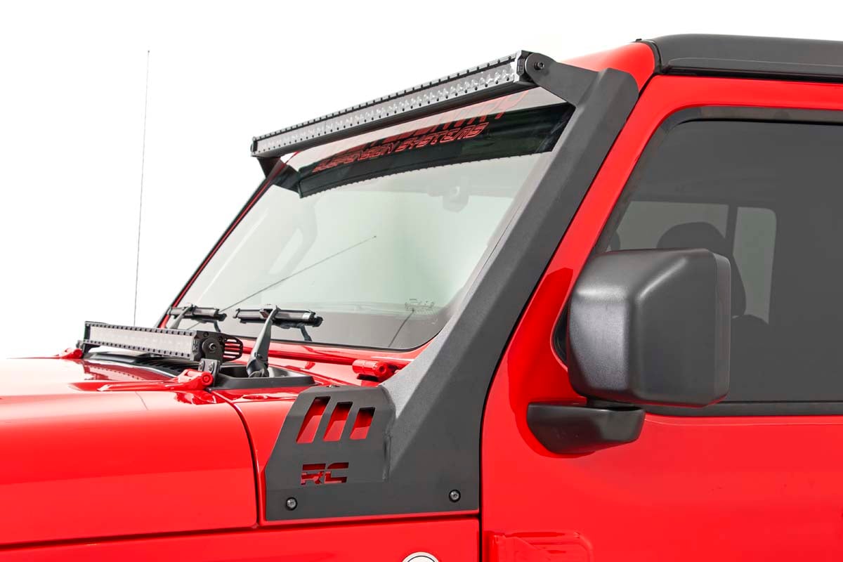 LED Light Kit | Windshield | 50" BLK Dual Row | Amber DRL | Jeep Gladiator JT/Wrangler JL (18-24)