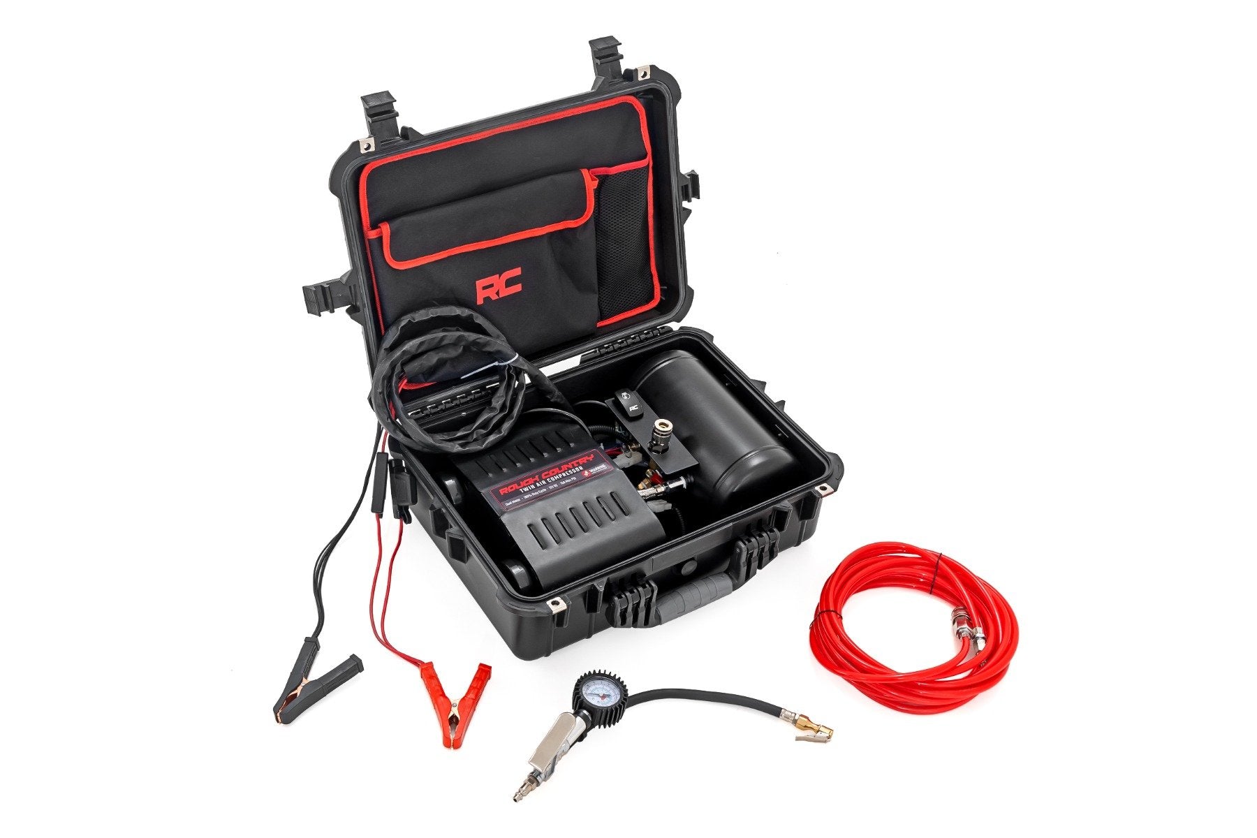 Portable Twin Motor Air Compressor w/Carry Case | 12 Volt | 150PSI | 6.16 CFM