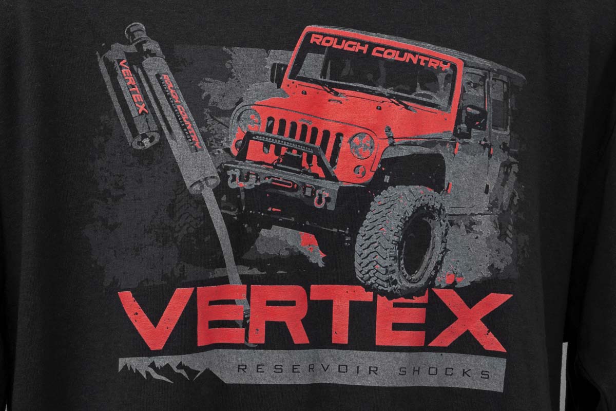 Rough Country T-Shirt | Long Sleeve | Vertex | Black | SM