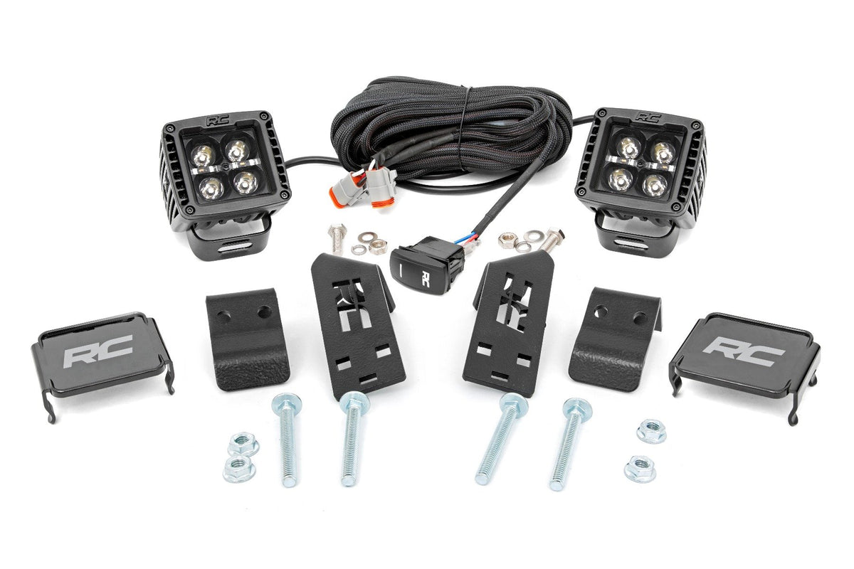 LED Light | A Pillar Mount | 2" Black Pair | White DRL | Polaris RZR PRO XP